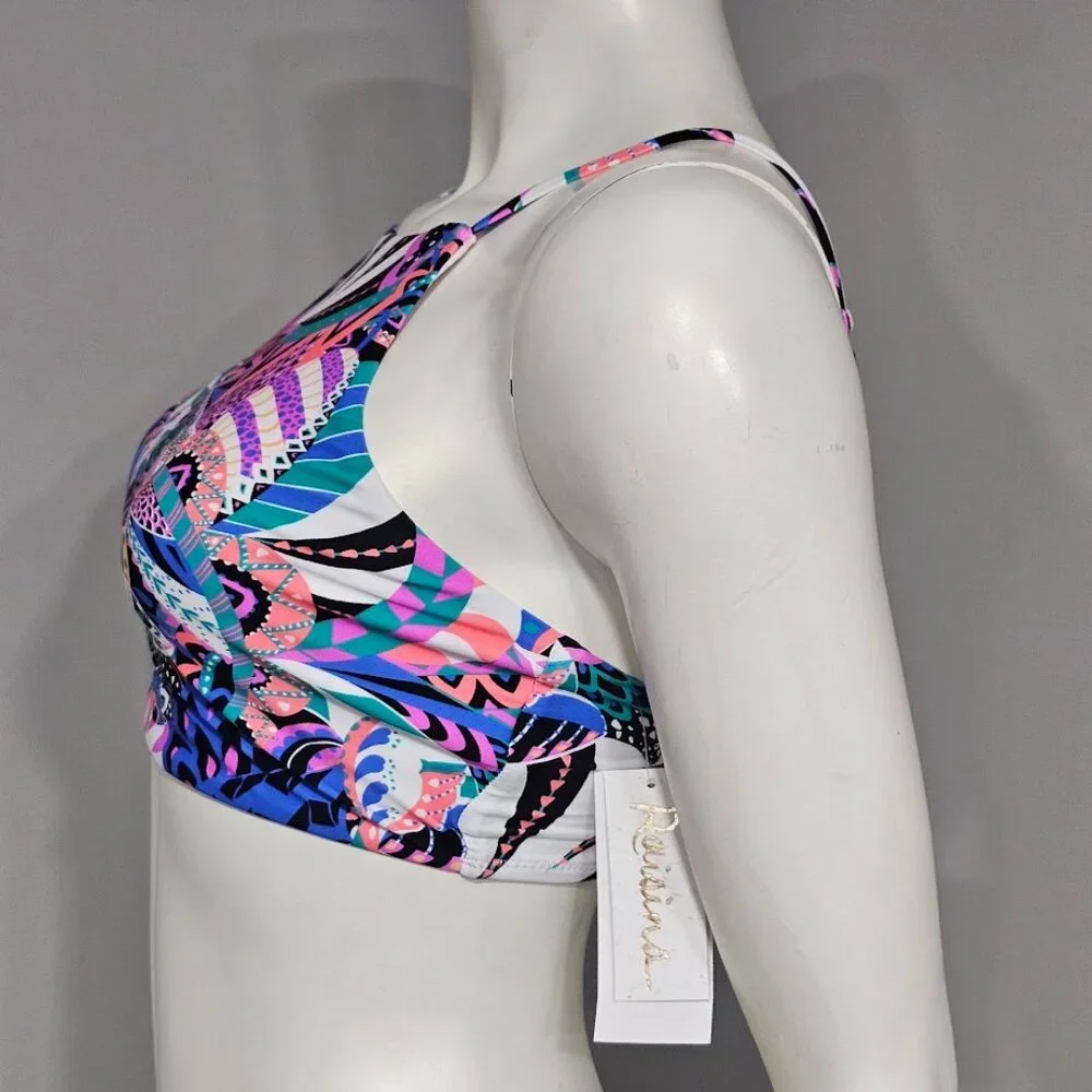 Raisins Juniors' Kaori High-Neck Lattice-Back Bikini Top - Picture 3 of 8